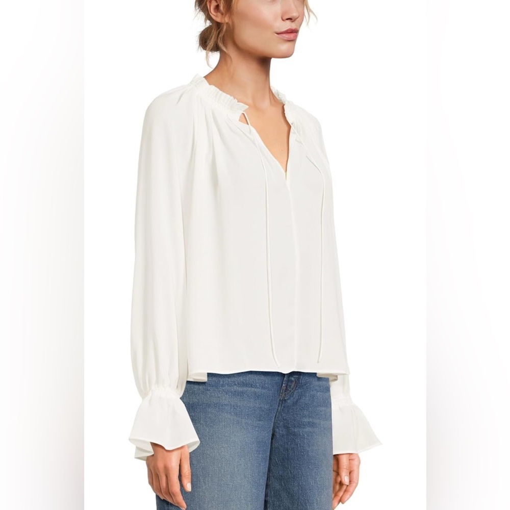 Madewell Women's Nayla Boho Long Sleeve Tie Top
